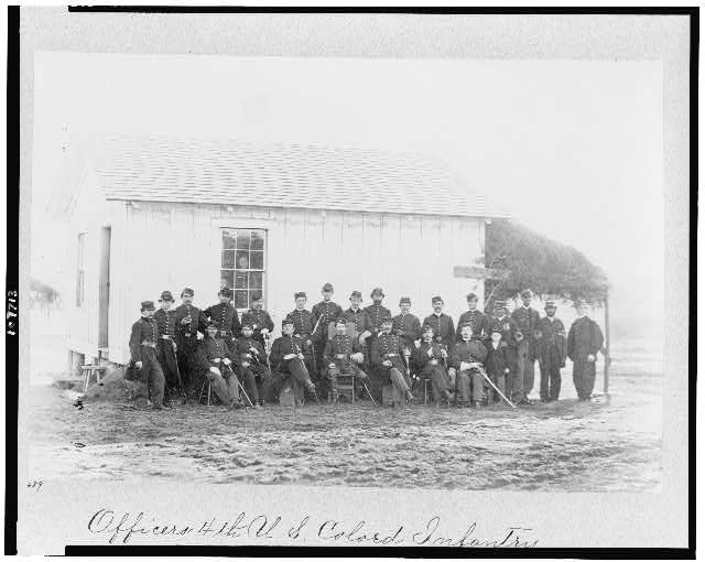 Officers 4th U.S. Colo[r]ed Infantry, Fort Slocum, April,...