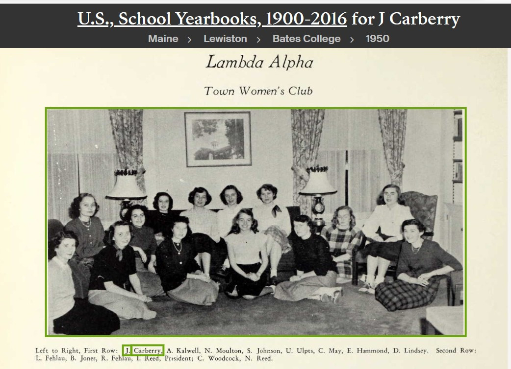 Joan Elizabeth (Carberry) Connellan--U.S., School Yearbooks, 1900-2016(1950)Town Women's Club