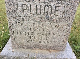 James II and Jamanie (Berry) Plume gravesite