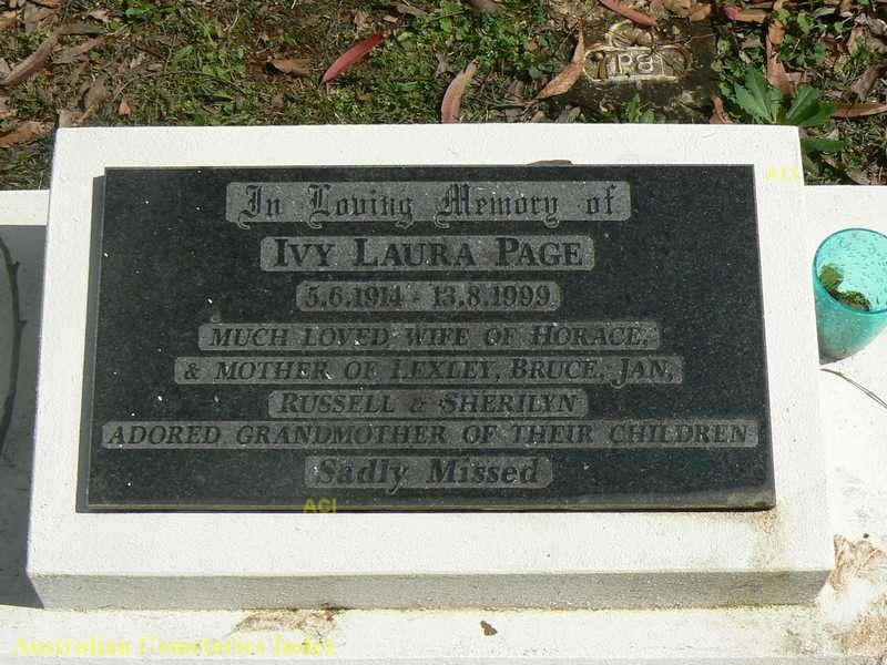 Ivy Laura Wild Page gravesite