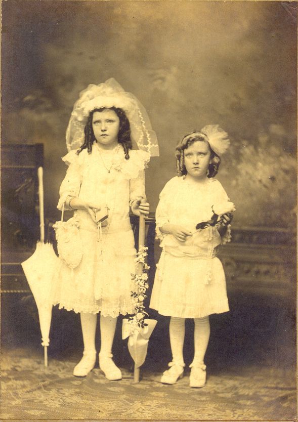 Jane and Margaret Lyons. First Communion