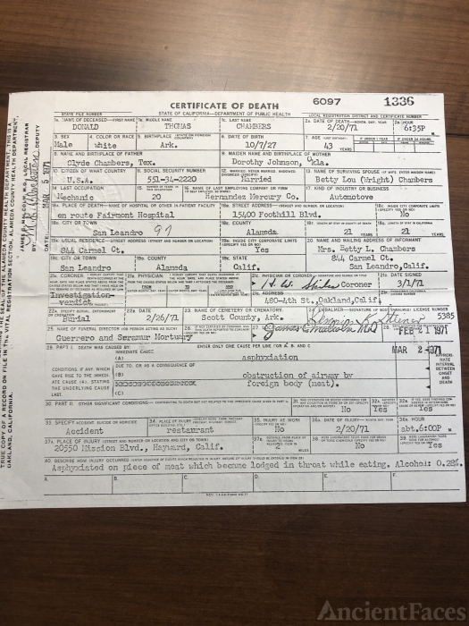 Certificate of Death