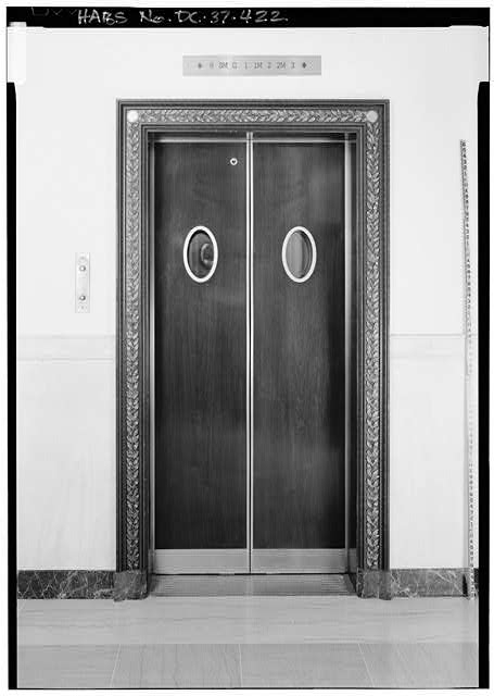 422. 123 Elevator Lobby; Detail of Elevator Doors - White...