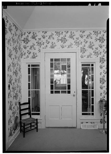 5. INTERIOR OF DINING ROOM DOOR, WEST WALL, FIRST FLOOR -...