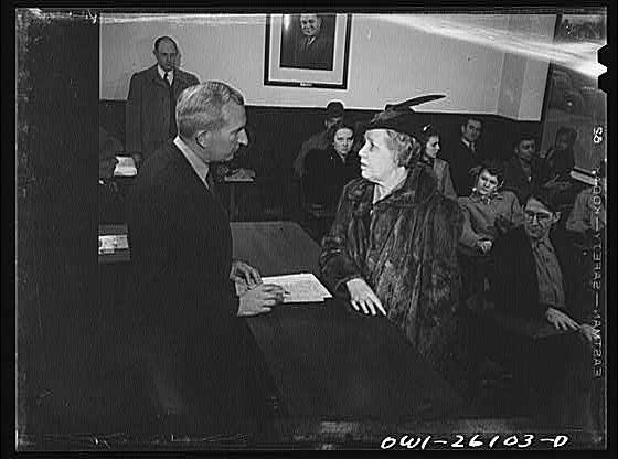 Buffalo, New York. People waiting to be interviewed at...