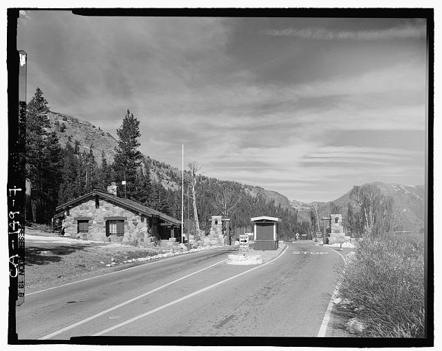 7. TIOGA PASS ENTRANCE STATION AND RANGER CABIN. LOOKING...