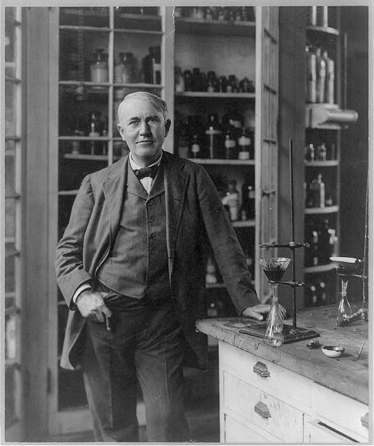 [Thomas Alva Edison, 1847-1931, three-quarter length...