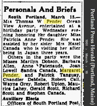 Margaret F Pender-Buxton--Portland Press Herald (Portland, Maine)16 mar 1951