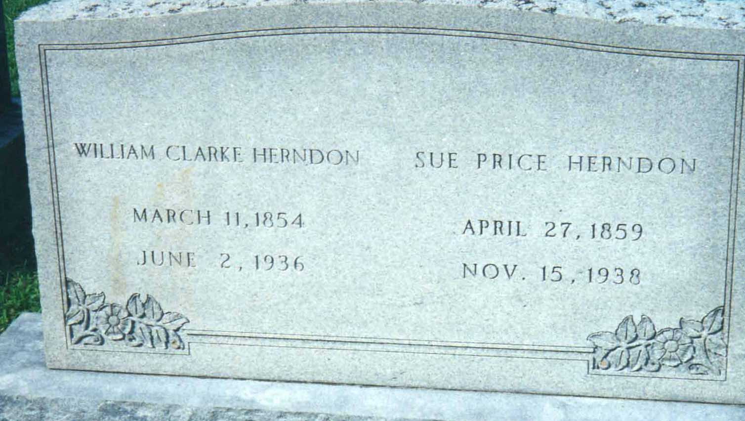 William & Sue Herndon Headstone; Frankfort, KY
