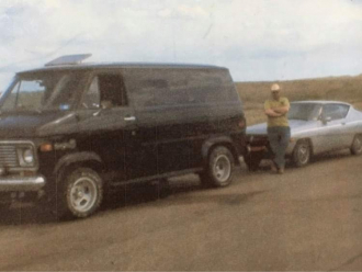 Taking a break on
At Travel to New Mexico -1980