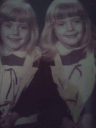 Darla J. (Coulter) Scroggins and twin sister gayla