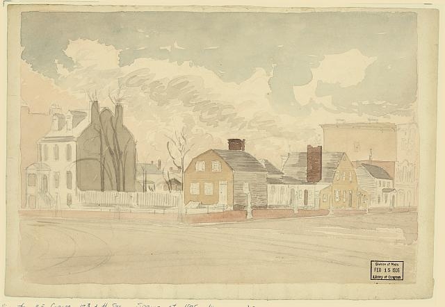 View from N.E. corner, 17th & H sts, Spring of 1875....