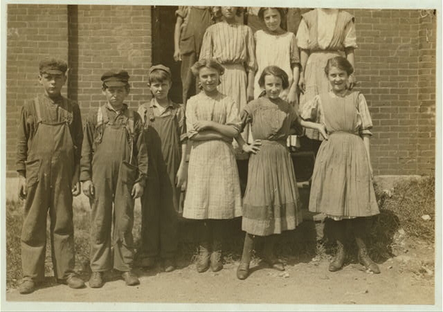 Group of Workers in Glenallen Mill, including Adrienne...