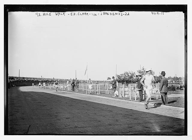 1/2 mile walk, E.H. Clark - 1st; J. Bredemus -2nd,...