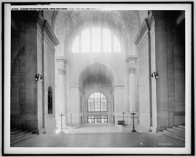 Across the waiting room, from the loggia, Penn[sylvania]...