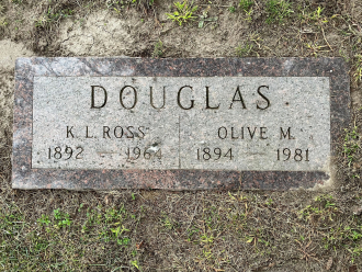 Headstone for K.L. Ross Douglas & Olive M. Douglas