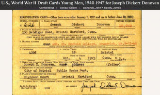 Joseph Dickert Donovan--U.S., World War II Draft Cards Young Men, 1940-1947(30 Jun 1942)