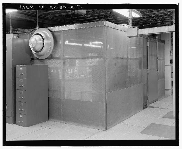 76. View of copper screen shielded and grounded test area...