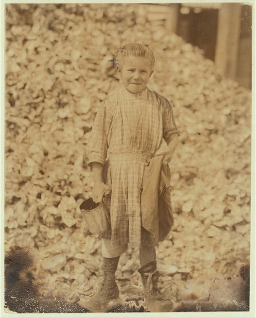 Tiny, seven year old oyster shucker (Henry's sister, No....