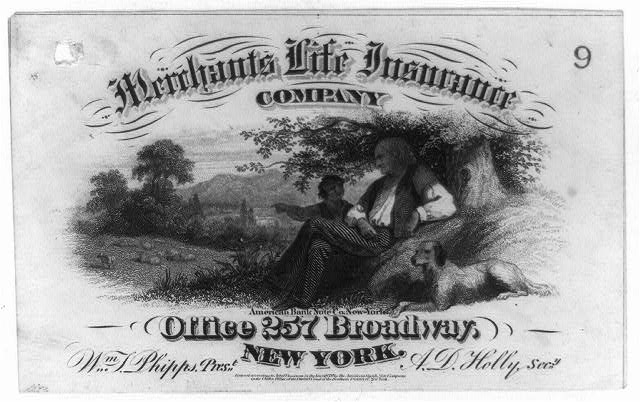 [Advertisement made for the Merchants Life Insurance Co....