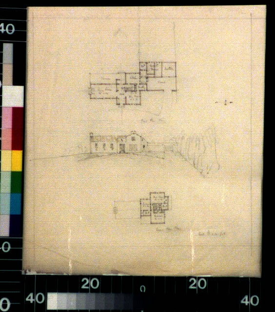 [Unidentified Spanish style house (Calif.). Sketch...