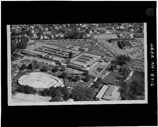 2. AERIAL VIEW LOOKING EAST - Charles F. Johnson Pool,...