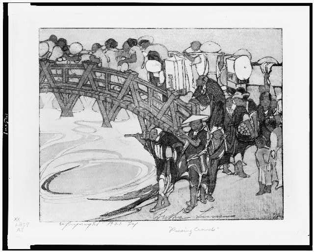 Passing crowds / Bertha Lum.