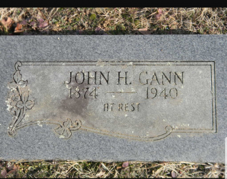 John Henry Gann Grave Stone