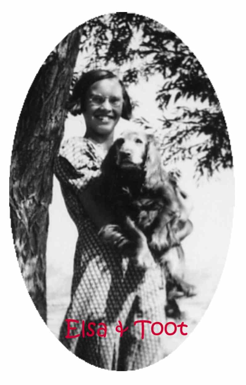 Elsa Jean Grundie and Toot the dog