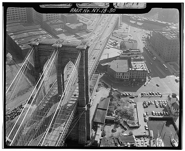 30. Aerial view looking SE at Brooklyn Tower and the...