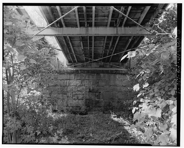 9. GENERAL VIEW OF SOUTHERN STONE ABUTMENT, FACING SOUTH....