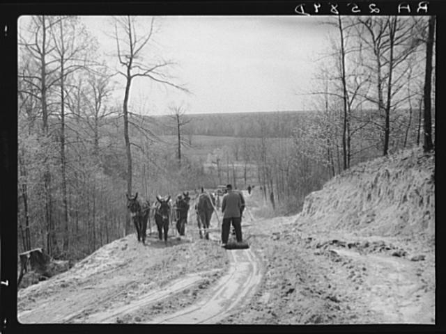 Road building. Shelby Forest recreational demonstration...