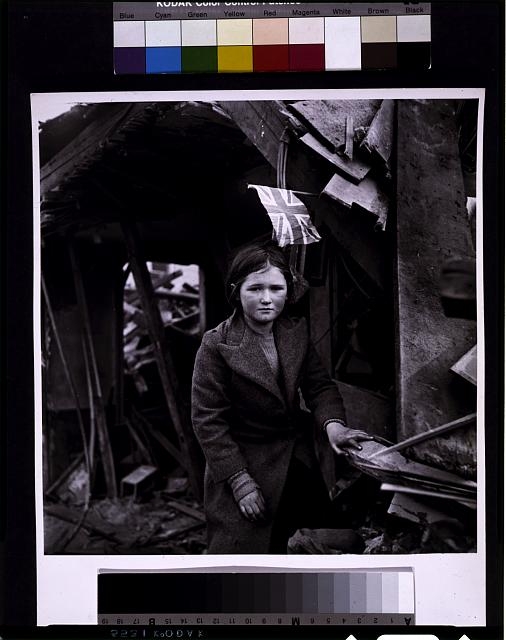 [Battersea incident, England, January 1945--girl among...