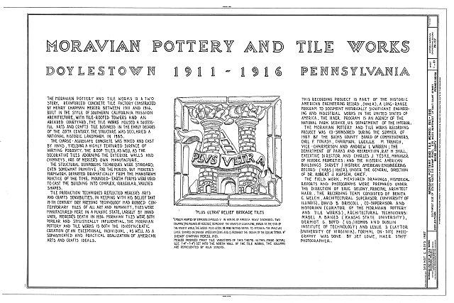 HAER PA,9-DOYLT.V,8- (sheet 1 of 21) - Moravian Pottery &...