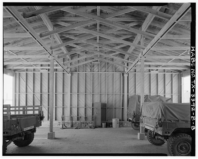 8. Detail of open storage bay looking west showing post...