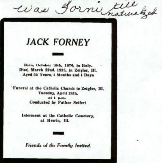 Jack "Johney" Forney (Forni) obit