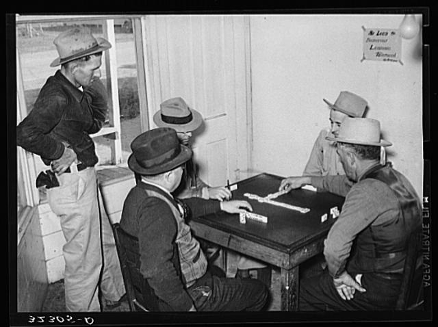 Domino game in beer parlor. Sebastian, Texas