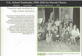 Darrah Perry Chavey --U.S., School Yearbooks, 1900-2016 Grand Blanc High School (1972) Quill and scroll