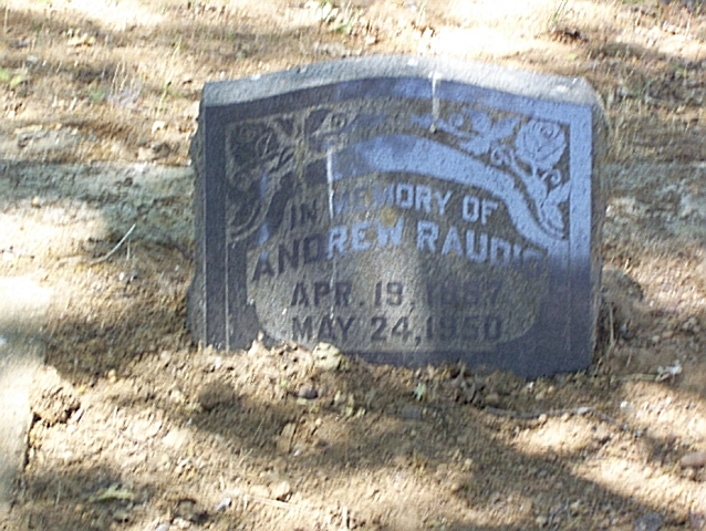 Andrew August Raudio Headstone
