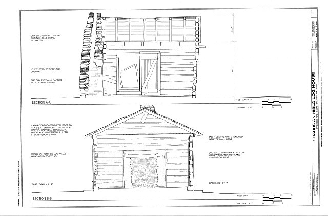 Sections - Sharrock-Niblo Farm, Log House, Grady Niblo...
