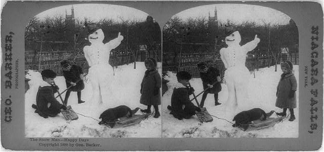 The snow man--happy days / George Barker, photographer,...