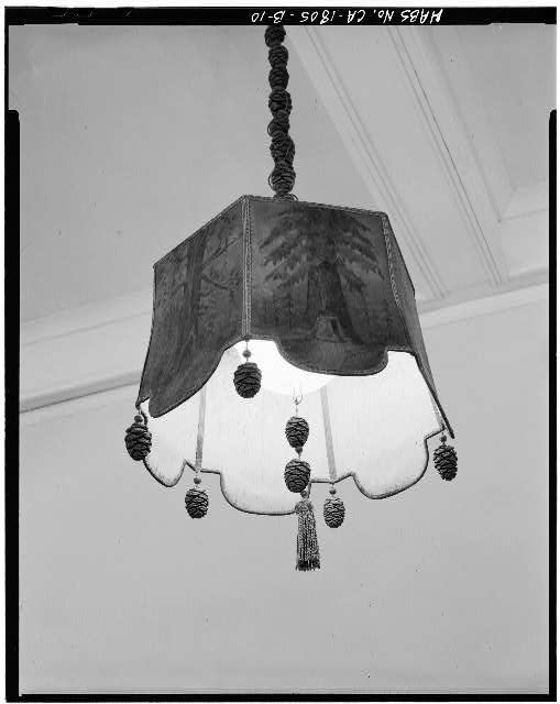 10. DETAIL OF DINING ROOM LAMP - Wawona Hotel, Hotel,...