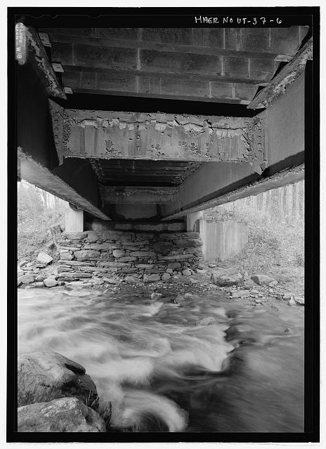BELOW DECK VIEW FROM SOUTH ABUTMENT. - Pine Brook Bridge,...