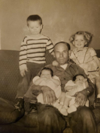 Harry DeGroff with grandchildren
