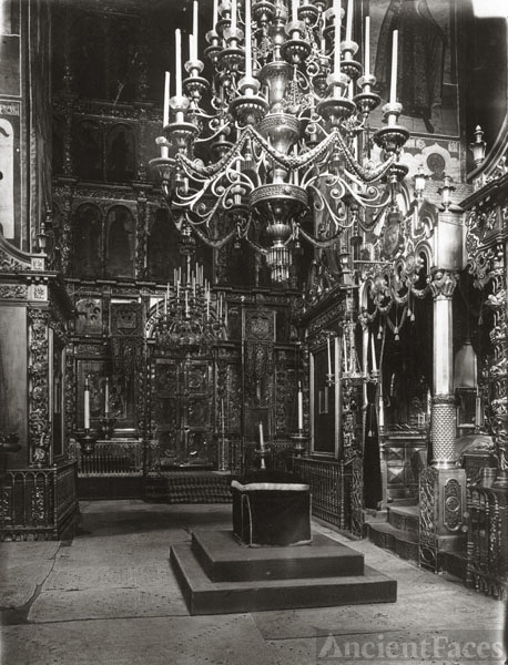 The interior of Dormition Cathedral in Yaroslavl  
