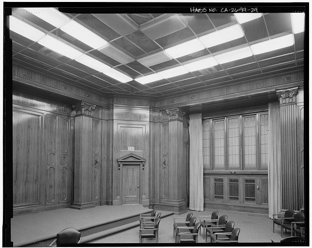 Supreme Court Room (room 573), looking west-southwest...