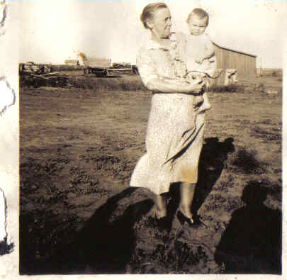 Nettie (Balfour) Hughes and first grandchild Walter Cunningham