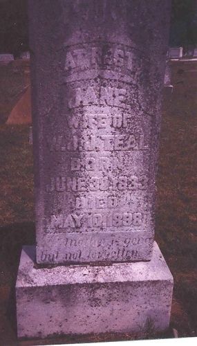 Grave of Ellen Jane Bobo (divorced from WJJ Teal)