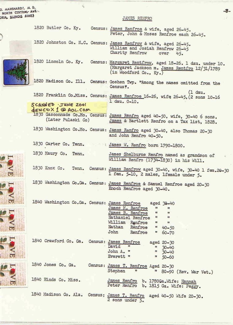 James Rentfro records (8of8)-Census Info