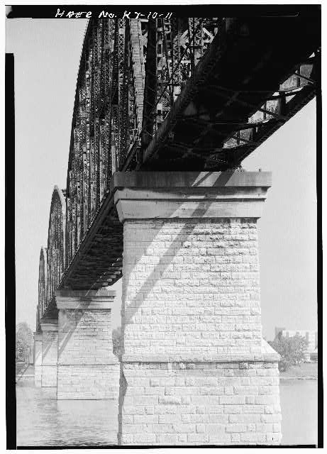 11. Detail view of masonry piers supporting the spans in...